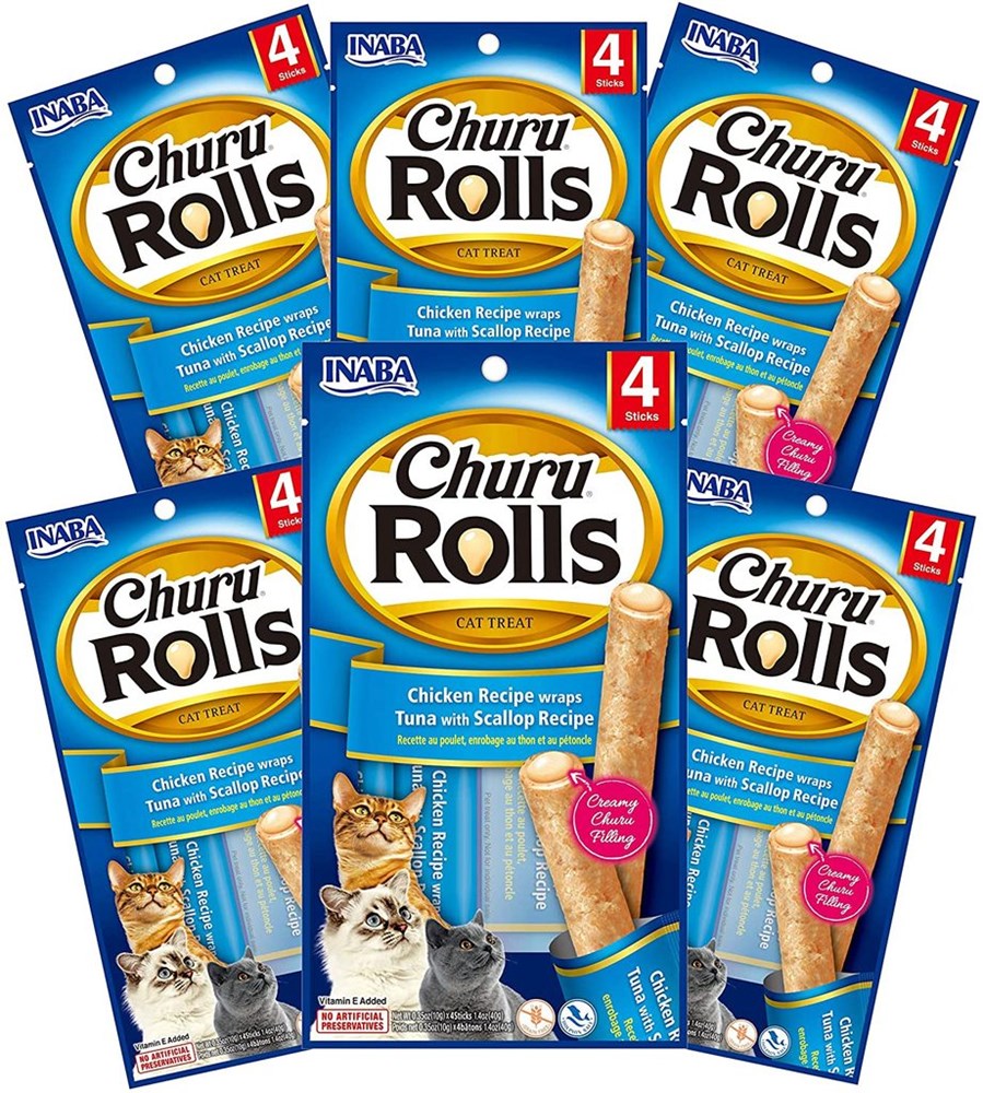 Inaba- Churu Rolls Chicken Recipe wraps Tuna with Scallop Recipe