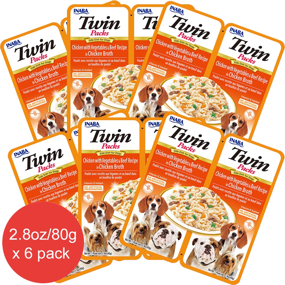 Inaba- Twins Packs Chicken with Vegetables & Beef in Chicken Flavored Broth