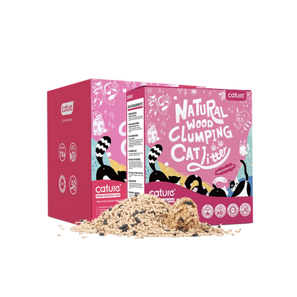 CATURE Wood Clumping Cat Litter Odour Control Plus 20L/8Kg