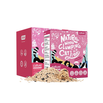 CATURE Wood Clumping Cat Litter Odour Control Plus 20L/8Kg