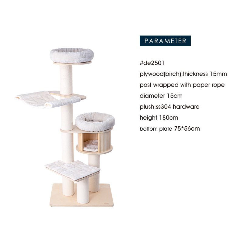 HONEYPOTCAT Solid Wood 4-Layer Solid Wood Cat Tree best quality Arrive in 3 months.