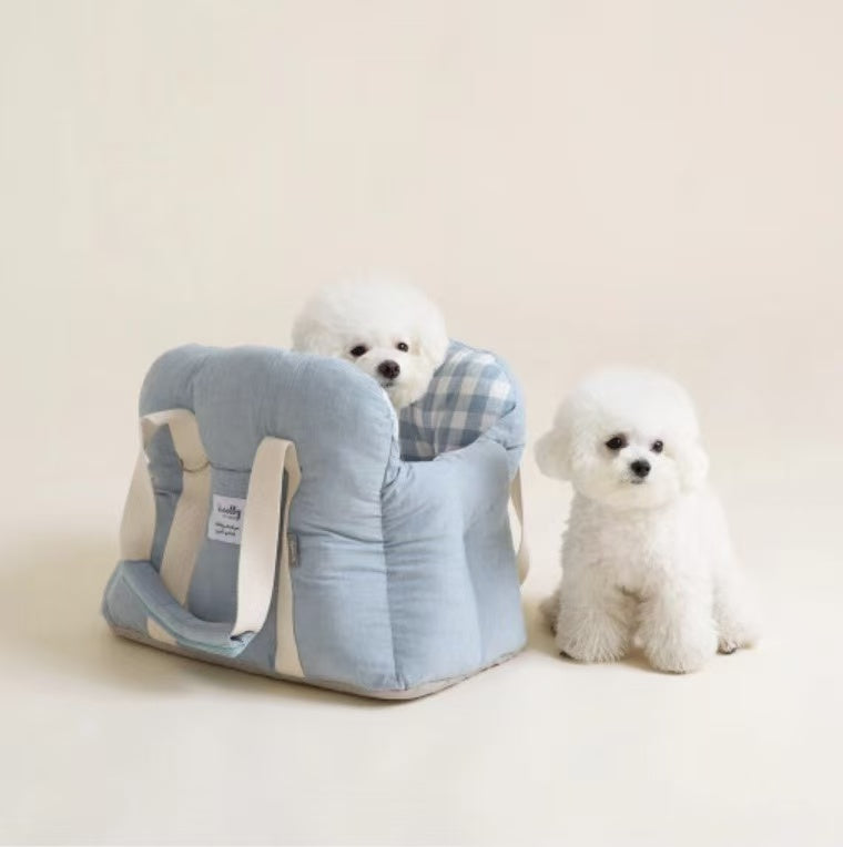 Soft Travel Pet Carrier Bag for Dogs & Cats | Lightweight Shoulder Tote with Safety Lock Leash & Removable Cushion