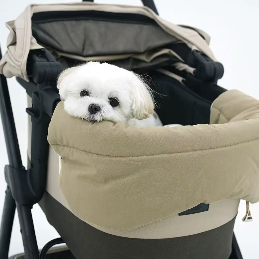 Reversible Portable Pet Stroller Mat & Bed | Foldable Travel Cushion for Dogs & Cats | Carrier & Basket Sleeping Pad