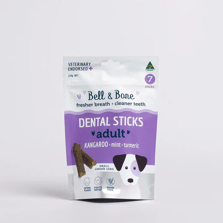 Bell & Bone - Dental Sticks - Kangaroo, Mint and Turmeric - Small 126g