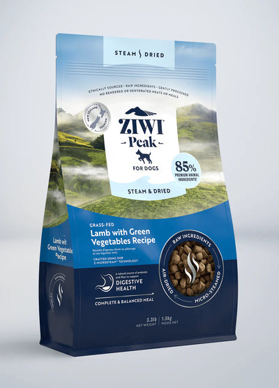 ZIWI Peak Steam &Dried Grass-fed Lamb with Green Vegetables Dog Food