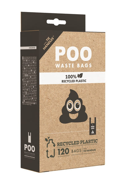 M-Pets POO Recycled Plastic Waste Bags With Handles (120 Bags)