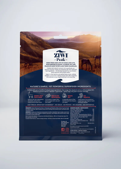 ZIWI Peak Freezel Dried Raw Superboost Venison Dog Food