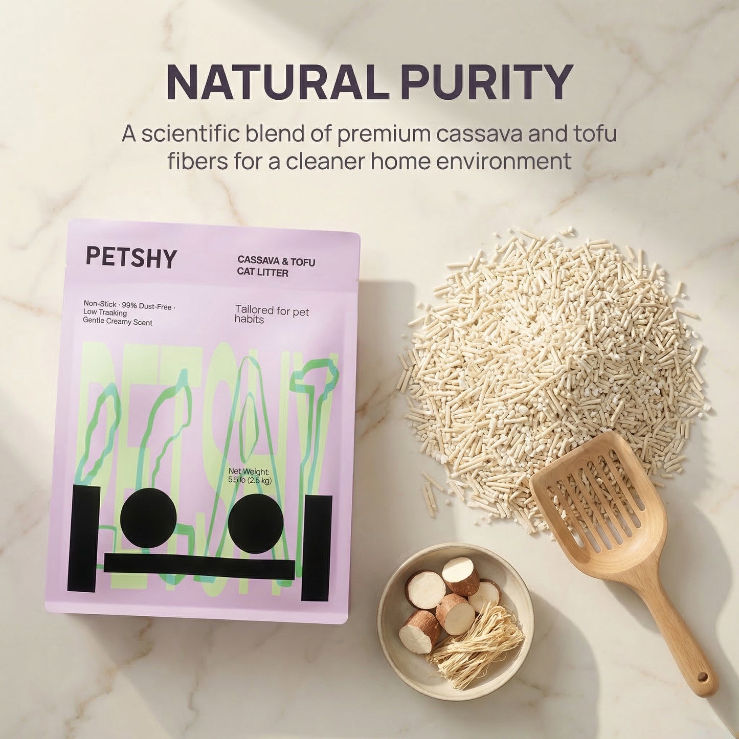 Petshy Cassava & Tofu Cat Litter 2.5kg