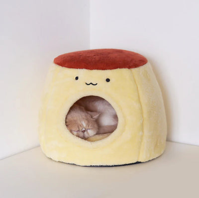 PURROOM Pudding-Shaped Plush Pet Bed