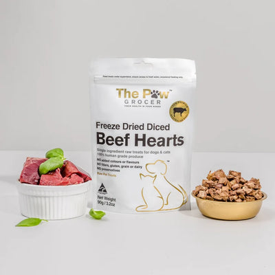 The Paw Grocer - Freeze Dried Beef Hearts 90g