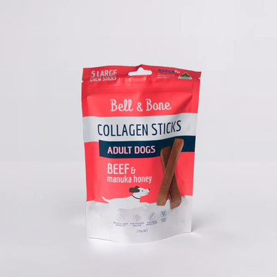 Bell & Bone - Collagen Chew Sticks for Puppies Small Dogs - Beef and Manuka Honey 100g