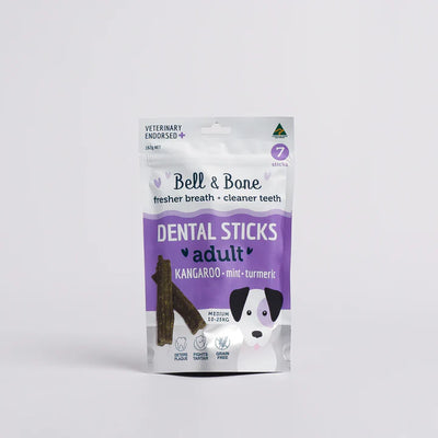 Bell & Bone - Dental Sticks - Kangaroo, Mint and Turmeric - Medium 182g