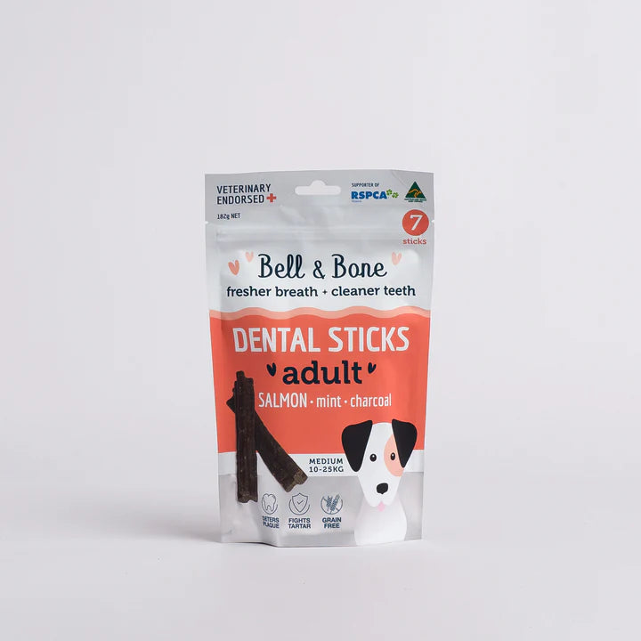 Bell & Bone - Dental Sticks - Salmon, Mint and Charcoal - Medium 182g