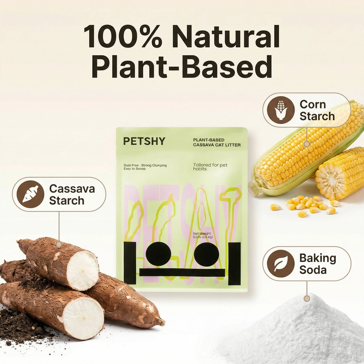 Petshy Cassava Cat Litter 2.5kg