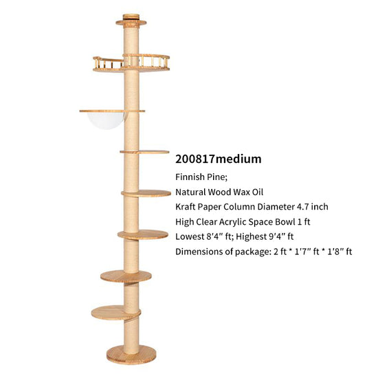 HONEYPOT CAT Solid Wood Cat Tree 200817 (290cm) ChokyoPetStore