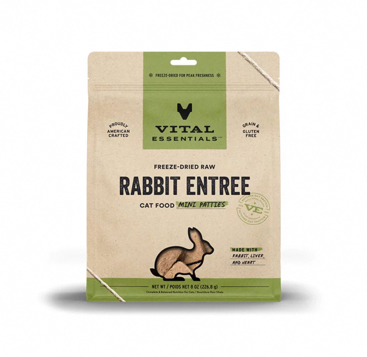 Vital Essentials Frozen Rabbit Entree Dog Food 396g