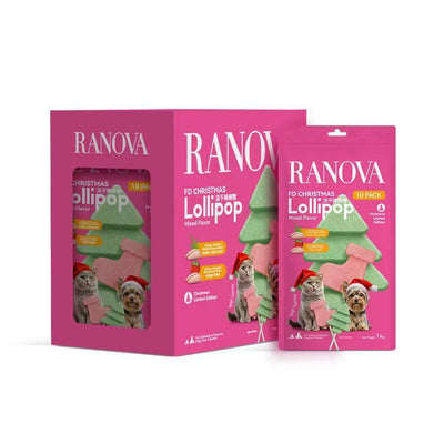 RANOVA Dog and Cat Treats Freeze Dried Lollipop Christmas Limited Edition 10pcs