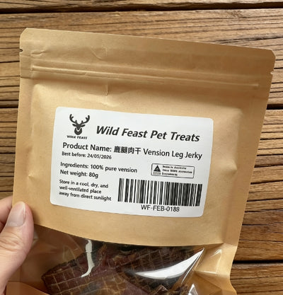 Wild Feast Pet Treats Vension Leg Jerky 80g - ChokyoPetStore
