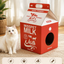 MissPet Milk Carton Cat House & Scratcher – Corrugated Cardboard Cat Bed & Hideaway