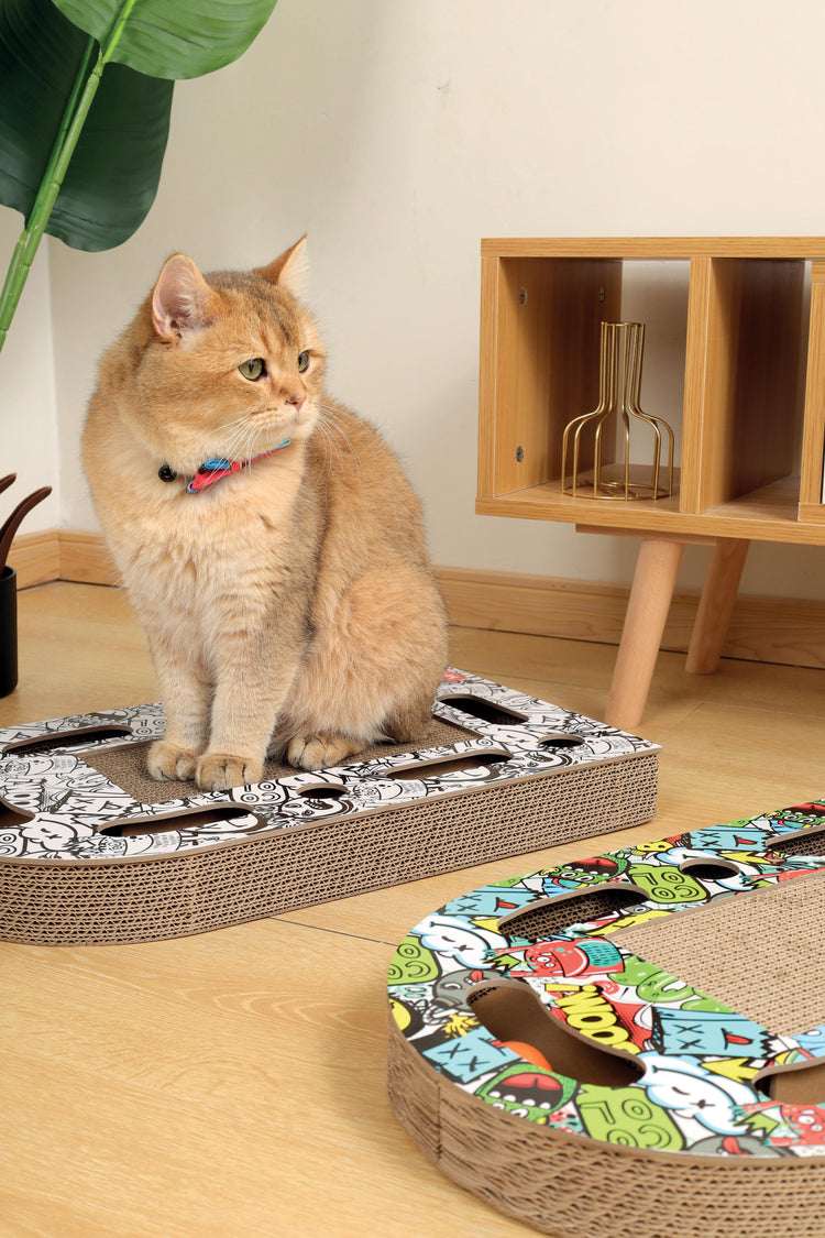 URBANSTYLE Freestyle Cat Scratcher - Black & White - ChokyoPetStore