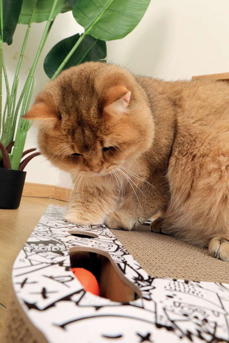 URBANSTYLE Freestyle Cat Scratcher - Black & White - ChokyoPetStore