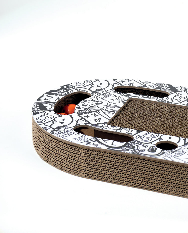 URBANSTYLE Freestyle Cat Scratcher - Black & White