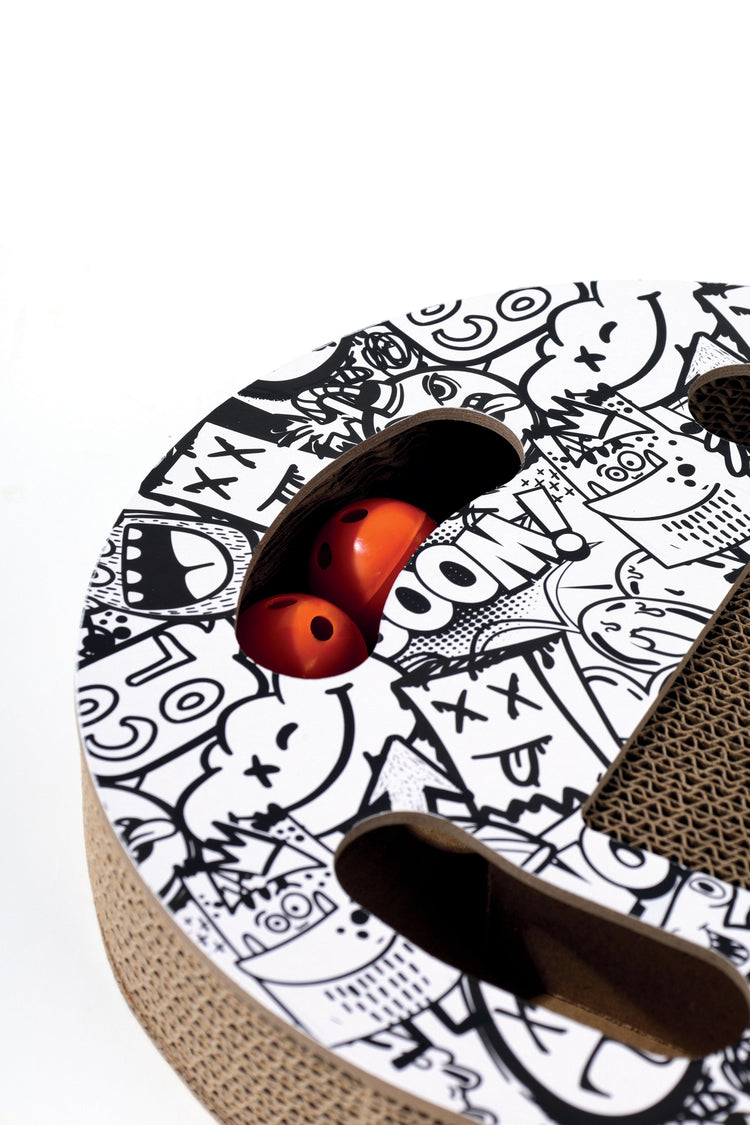 URBANSTYLE Freestyle Cat Scratcher - Black & White