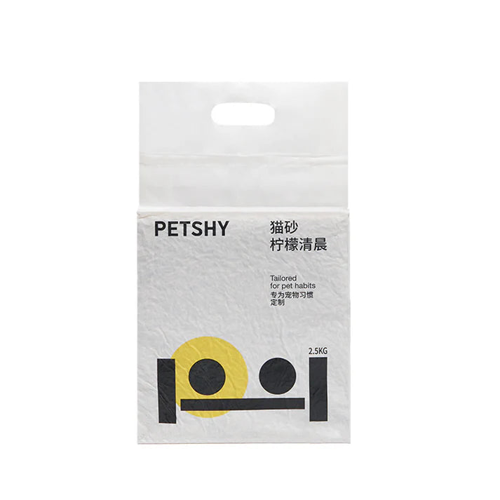 Petshy 2mm Lemon Tofu Cat Litter Fine Mixed Bentonite Deodorant Dust-free 2.5kg