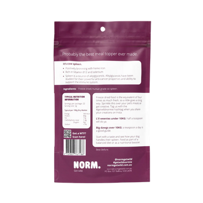 NORM. - 0x Spleen Meal Topper 110g