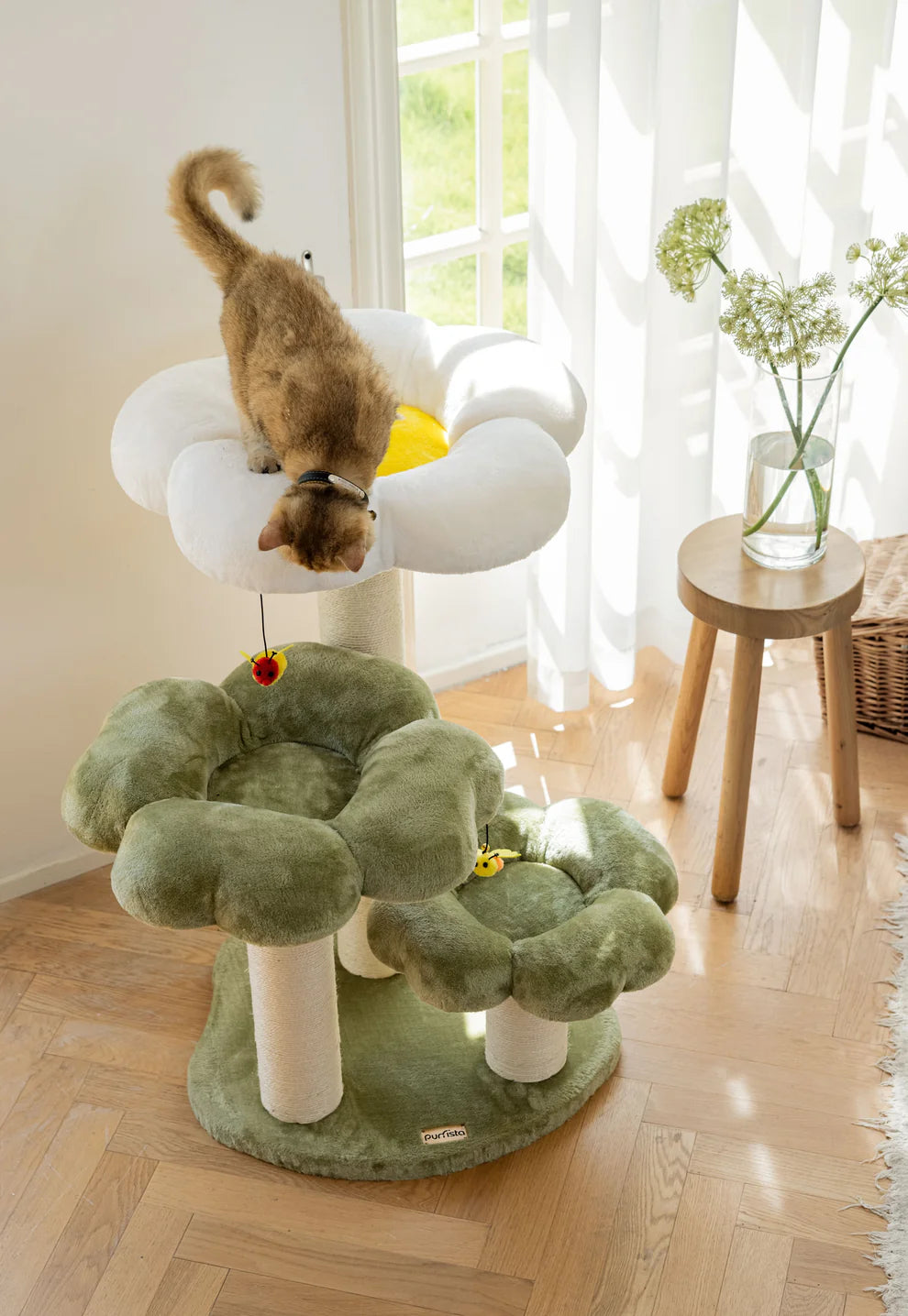 Purrista Dual-Color Cushion Cat Tower (Three-Layer)