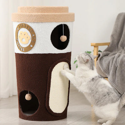 Deluxe Coffee Cup Cat Tree Cat Scratcher