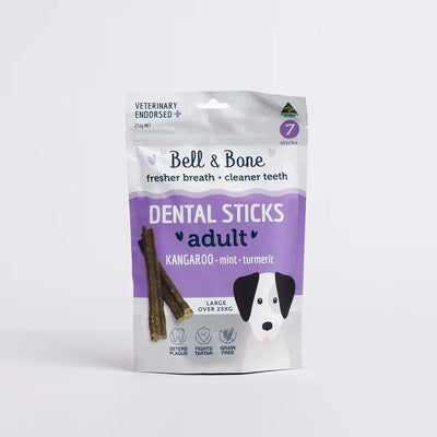 Bell & Bone - Dental Sticks - Kangaroo, Mint and Turmeric - Large 231g