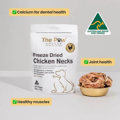 The Paw Grocer -  Freeze Dried Chicken Necks 90g