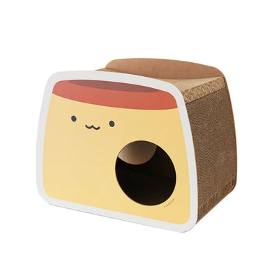 PURROOM Caramel Pudding-Shaped Cat Scratcher and Lounge - Dual-Entrance