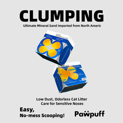 PawPuff Ultra Clumping Sodium Bentonite Cat Litter, 9.6kg - DUST FREE Formula