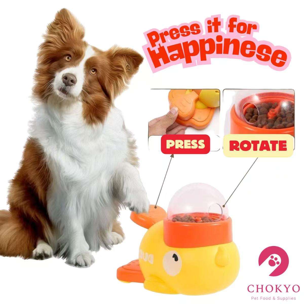 Little Yellow Duck Food Shooter Frozen Dried Pet Self-Entertainment Distractor Feeder Pet Toy - ChokyoPetStore