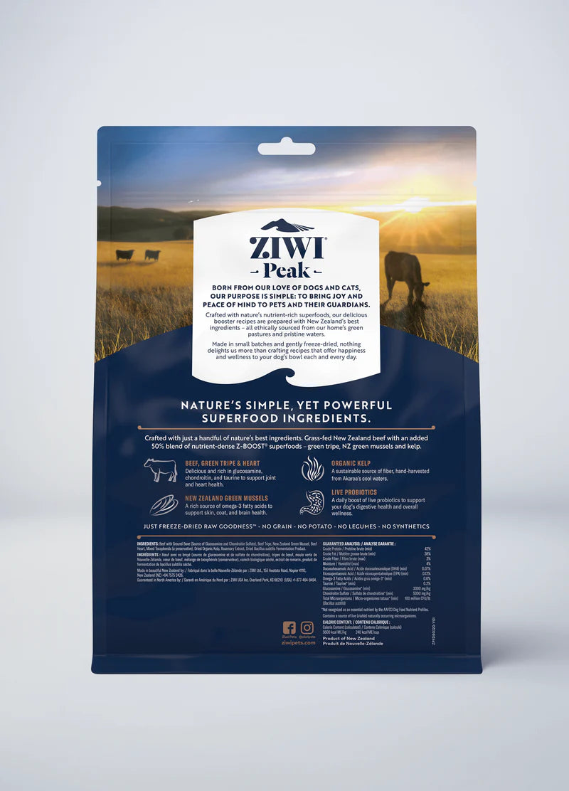 ZIWI Peak Freezel Dried Raw Superboost Beef Dog Food