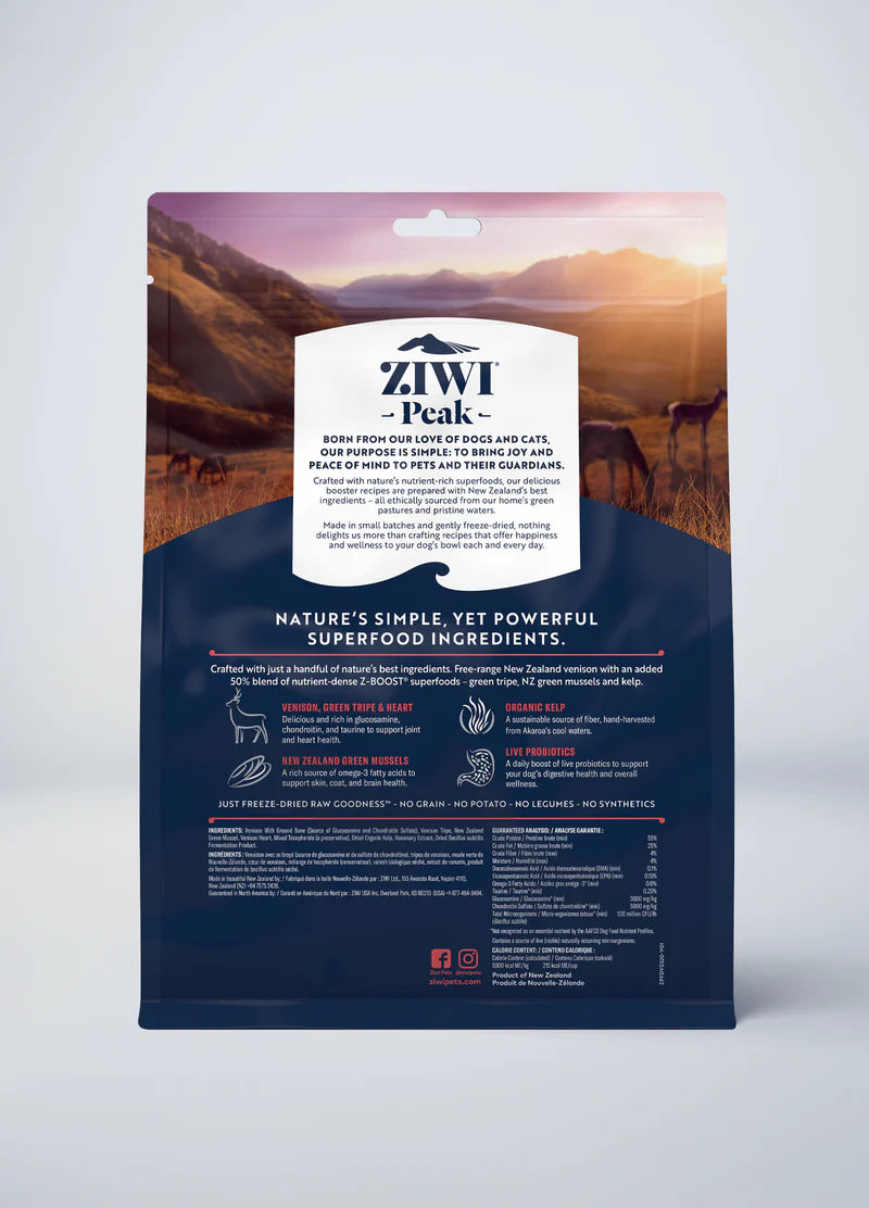 ZIWI Peak Freezel Dried Raw Superboost Venison Dog Food