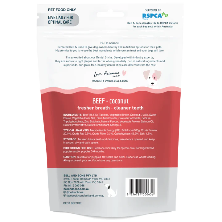 Bell & Bone - Big Puppy Dental Chews - Beef 120g