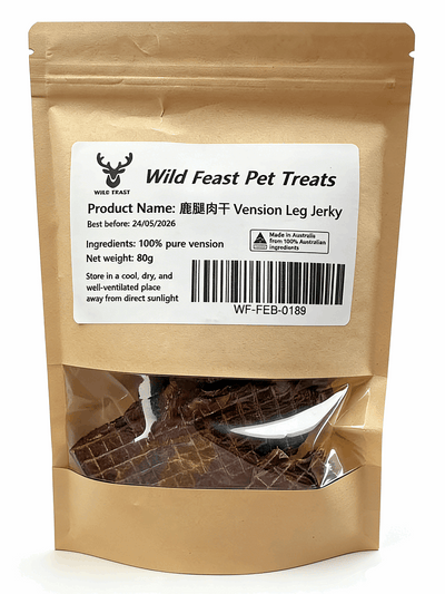 Wild Feast Pet Treats Vension Leg Jerky 80g - ChokyoPetStore