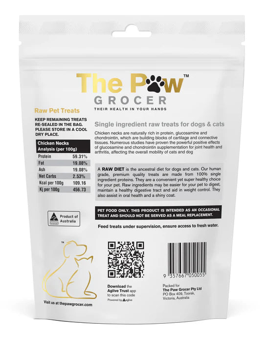 The Paw Grocer -  Freeze Dried Chicken Necks 90g