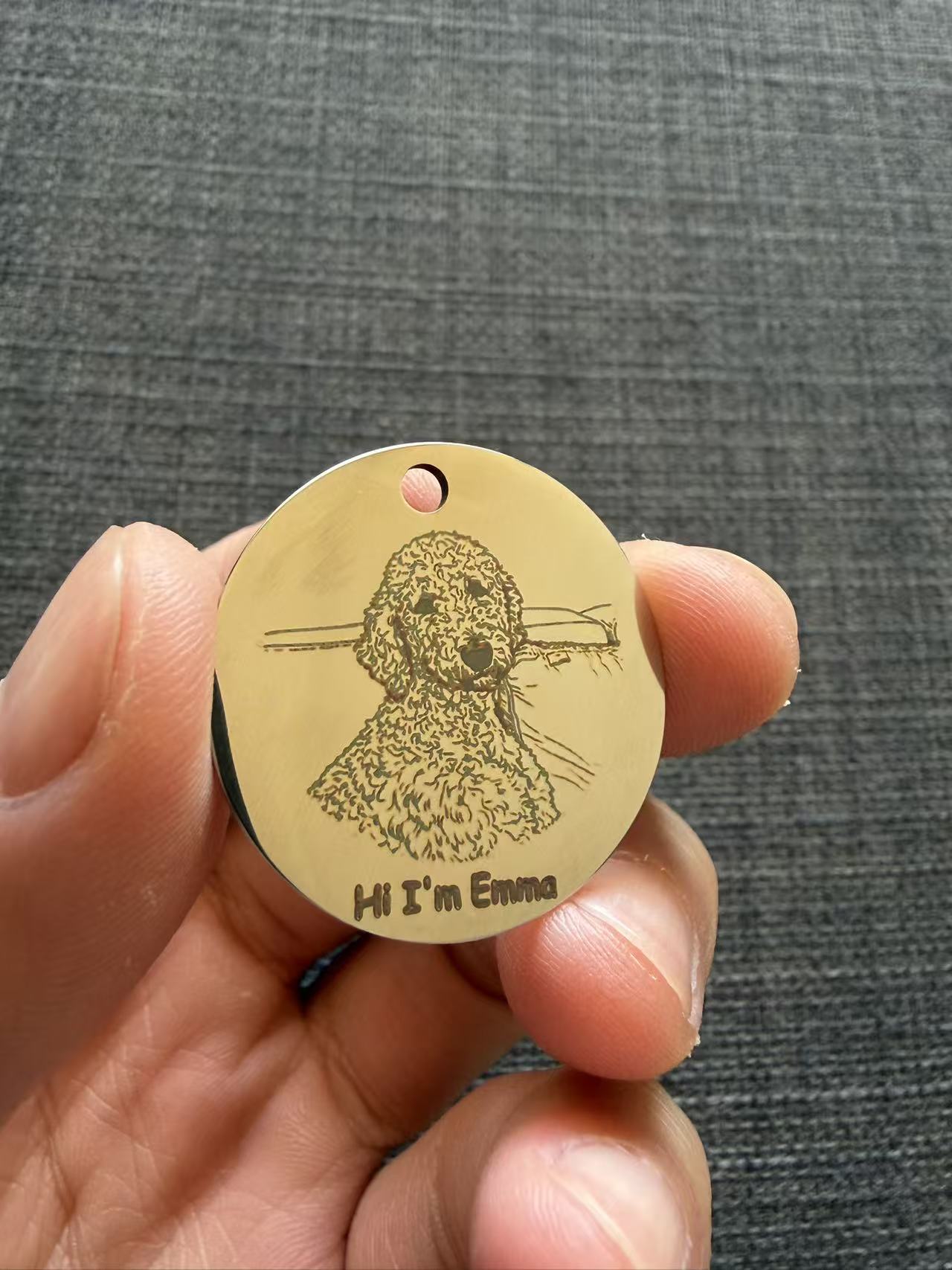Custom Laser Engraved Pet Tag | Name & Phone ID Tag | Pet Portrait Tag
