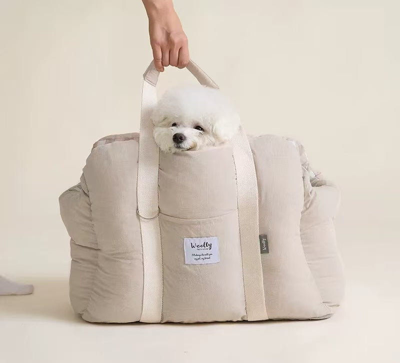 Soft Travel Pet Carrier Bag for Dogs & Cats | Lightweight Shoulder Tote with Safety Lock Leash & Removable Cushion