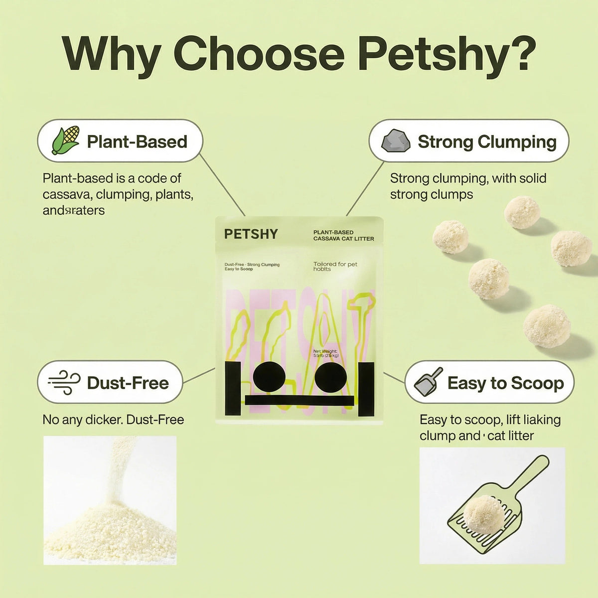 Petshy Cassava Cat Litter 2.5kg