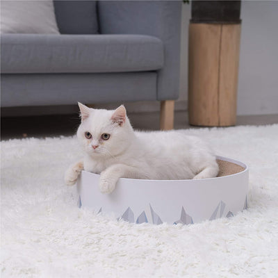 PIDAN Round Cat Scratcher with Geometric Pattern