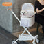 Foldable Pet Stroller with Removable Carrier | Lightweight Dog & Cat Travel Stroller | Small (Standard) & Medium (Bow Design)