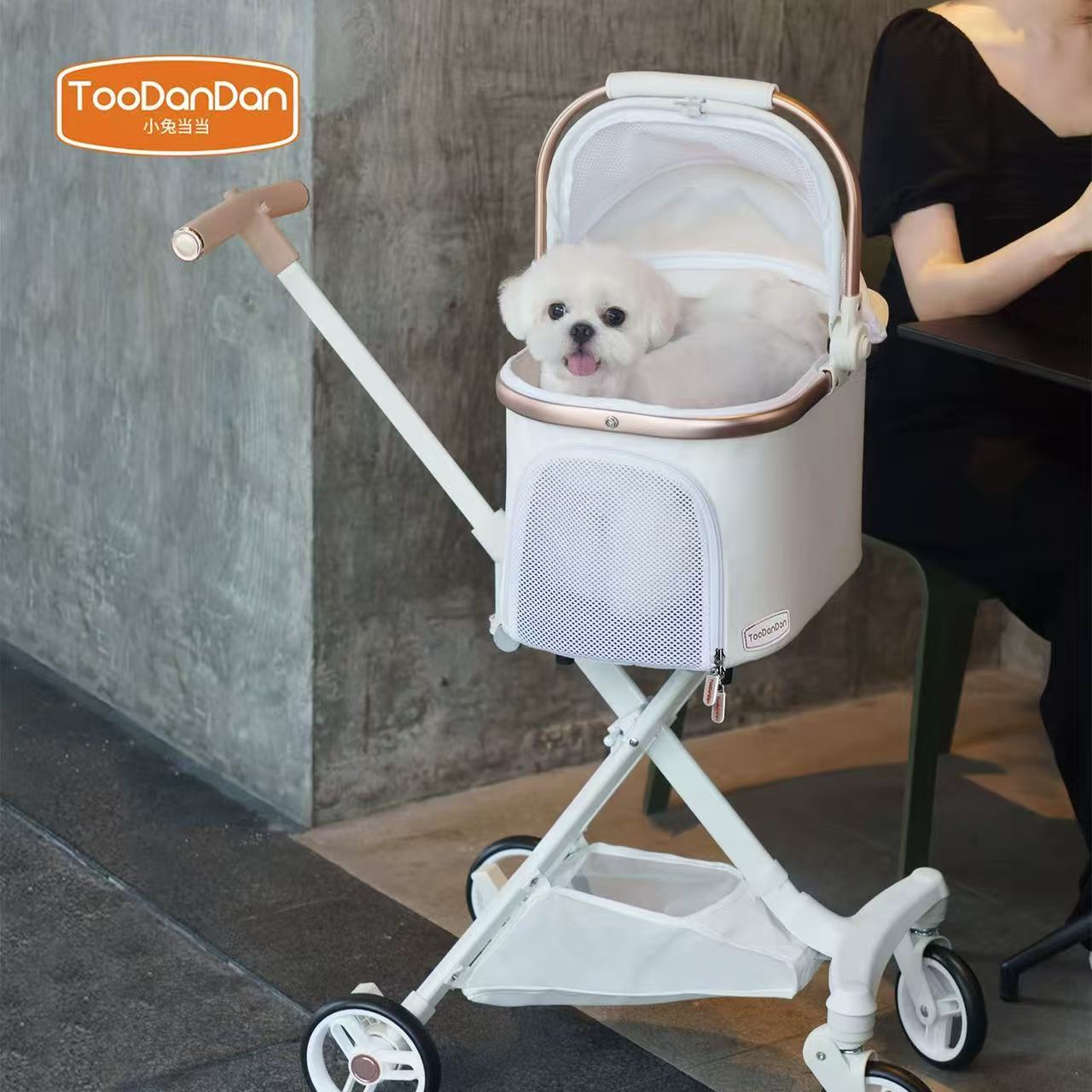 Foldable Pet Stroller with Removable Carrier | Lightweight Dog & Cat Travel Stroller | Small (Standard) & Medium (Bow Design)
