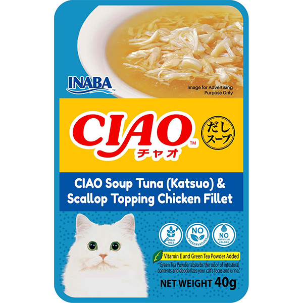 CIAO Soup Tuna (Katsuo) & Scallop Topping Chicken Fillet 40g