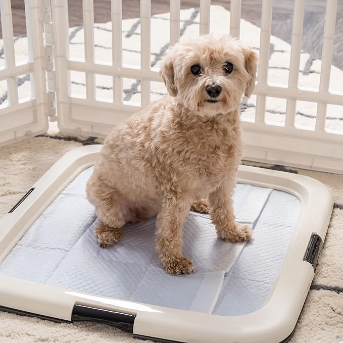 IRIS Dog Training Pad Holder Tray Pet Pee Pads Indoor Puppy Potty Training Tray Portable Traine coffee color