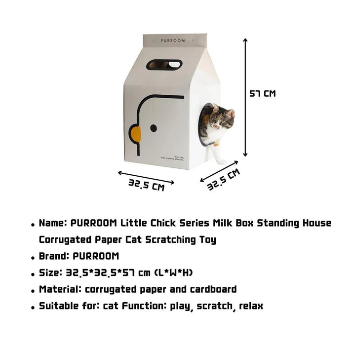 PURROOM Little Chicken Series Milk Box Cat Scratcher House